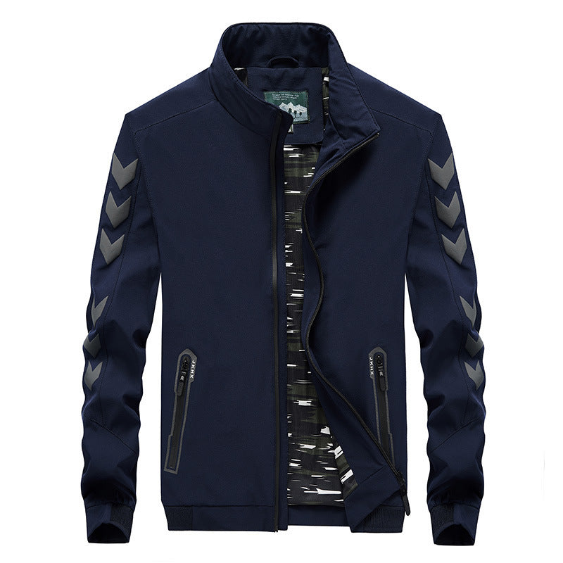 Chaqueta informal de nailon para hombre Loom & Soul - Cortavientos ligero con cremallera para uso diario