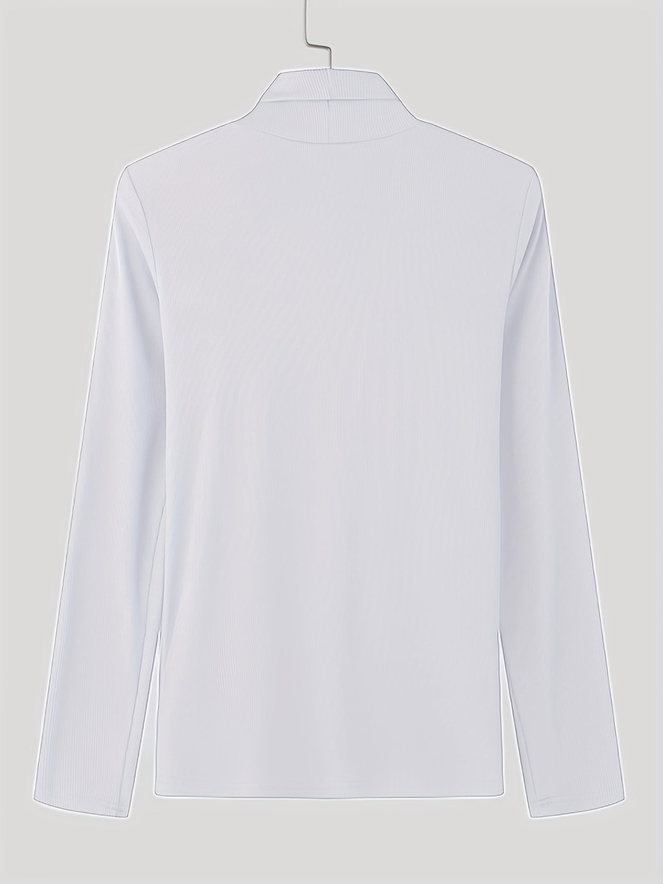 Camiseta de cuello alto ajustada para hombre - Camisa de punto con detalle de botones