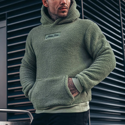 Sudadera con capucha de felpa Loom & Soul™ para hombre – Suéter de manga larga de algodón suave con bolsillo canguro