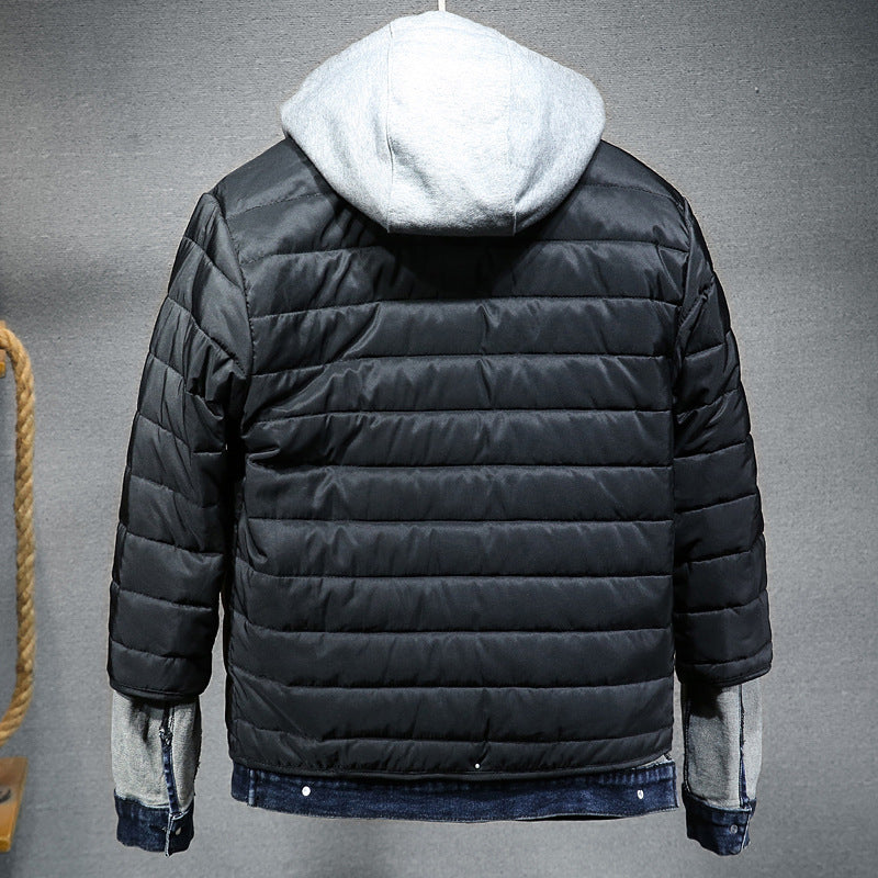 Chaqueta de mezclilla gruesa para hombre Loom & Soul – Abrigo de algodón con capucha y ajuste ceñido para invierno
