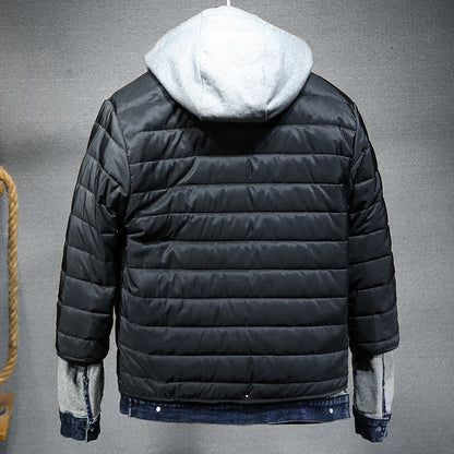 Chaqueta de mezclilla gruesa para hombre Loom & Soul – Abrigo de algodón con capucha y ajuste ceñido para invierno