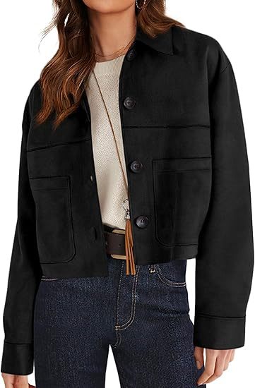 Chaqueta Corta de Ante Sintético para Mujer – Estilo Ligero para el Viaje Diario