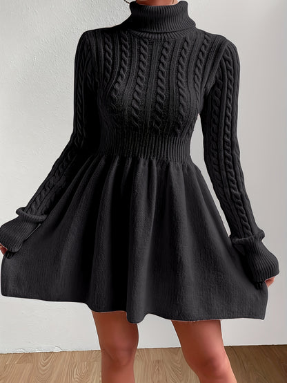 Minivestido entallado de cuello alto – Elegante vestido corto con corte A para eventos