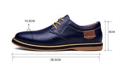 Zapatos de vestir de cuero casuales para hombre Loom & Soul™ - Zapatos de negocios de caña baja estilo británico con comodidad transpirable y suela de goma