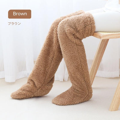 Calcetines largos peludos por encima de la rodilla Loom & Soul™ – Medias unisex cálidas para invierno y para casa
