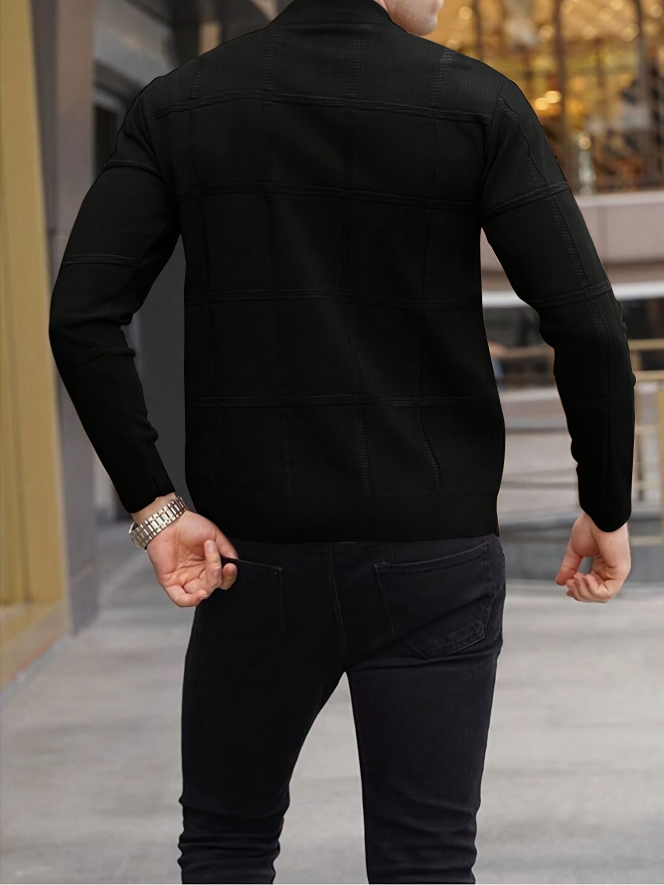 Jersey de cuello cisne de algodón para hombre – Suéter de punto prémium