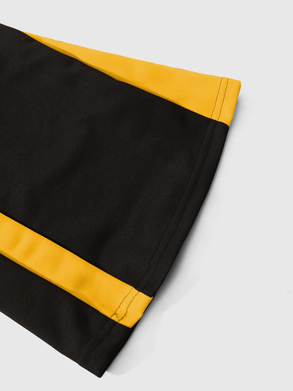 Pantalones Acampanados Negros para Hombre – Pantalones de Calle con Estampado de Cruz y Raya Roja