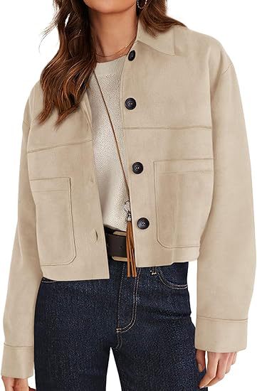 Chaqueta Corta de Ante Sintético para Mujer – Estilo Ligero para el Viaje Diario