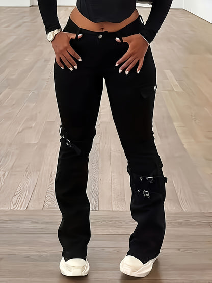 High Elastic Straight Jeans – Slim Fit Stretch Everyday Denim