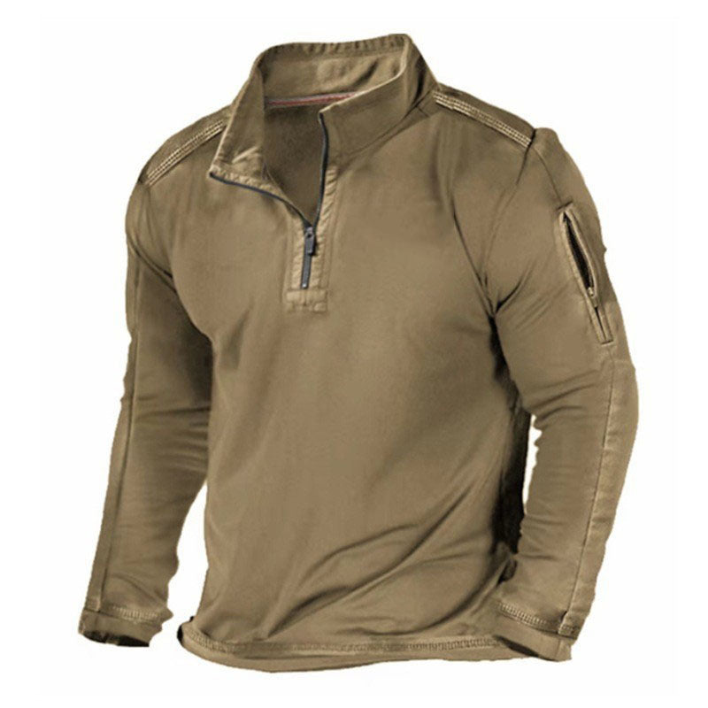 Pull à manches longues pour homme avec poche zippée