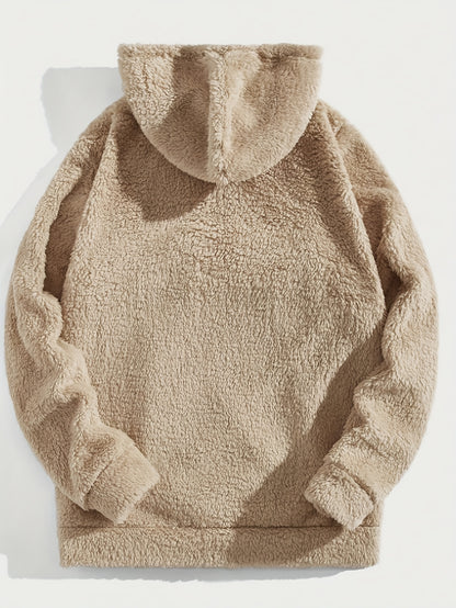 Sweat à capuche en molleton doux pour hommes – Demi-zip « Brooklyn » Pull d'hiver