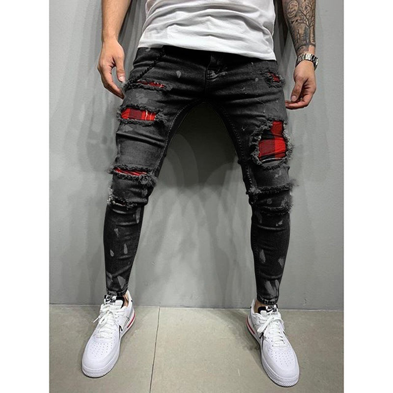 Loom & Soul™ Painted Denim Jeans – Men’s Slim-Fit Streetwear Jeans