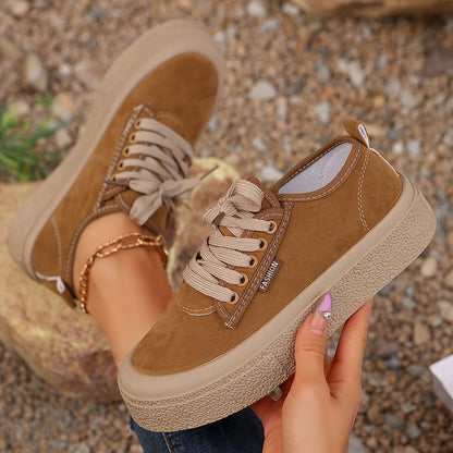 Zapatillas Bajas Minimalistas con Cordones para Mujer – Calzado Casual Versátil