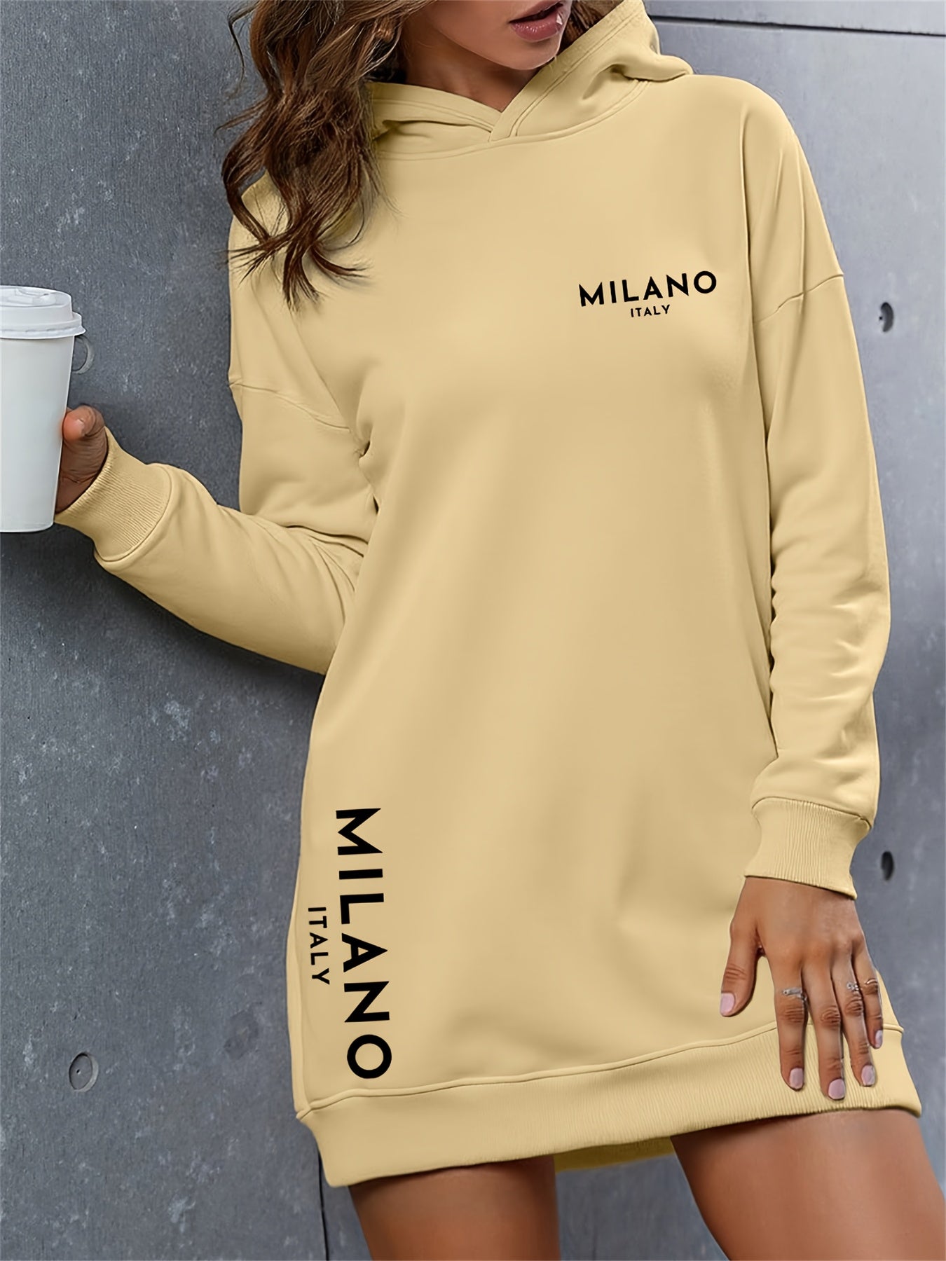 Vestido con capucha extragrande “MILANO” para mujer - Suéter largo y cálido