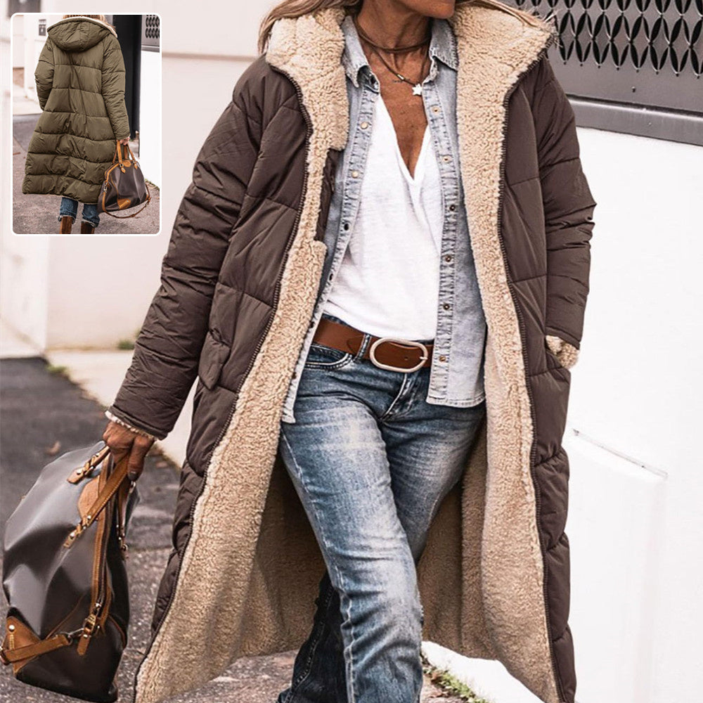 Chaqueta larga Loom & Soul™ Street Chic — Chaqueta de mezcla de algodón de longitud media para mujer con bolsillos | Elegante, cómoda y que inspira confianza