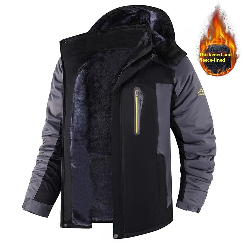 Abrigo polar de longitud media para hombre – Prenda exterior informal gruesa de invierno