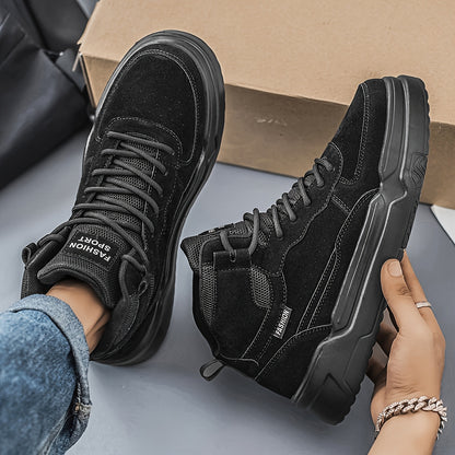 Zapatillas de deporte urbanas de caña alta para hombre – Zapatillas deportivas con cordones