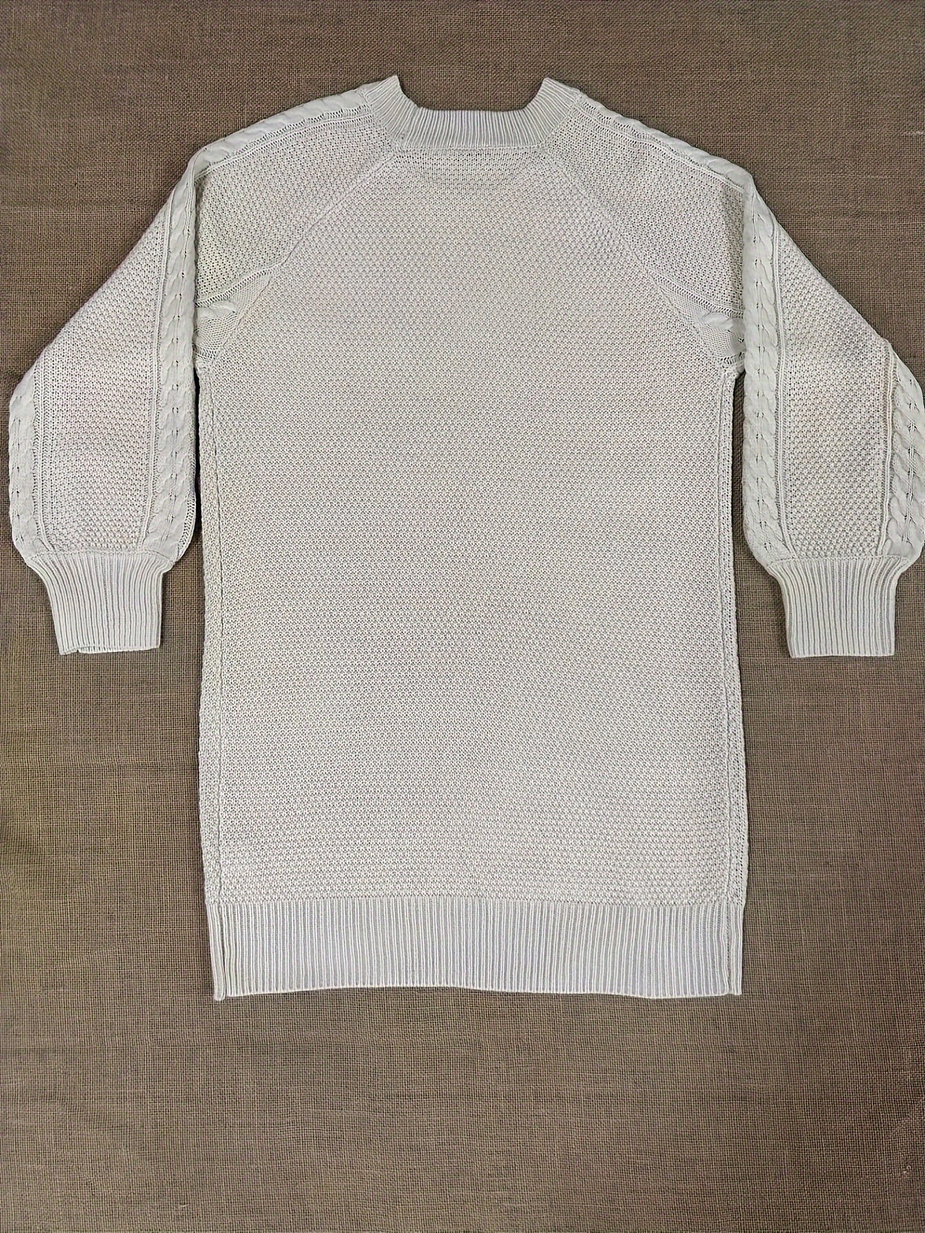 Suéter Vika para mujer - Jersey de punto midi holgado con cuello redondo