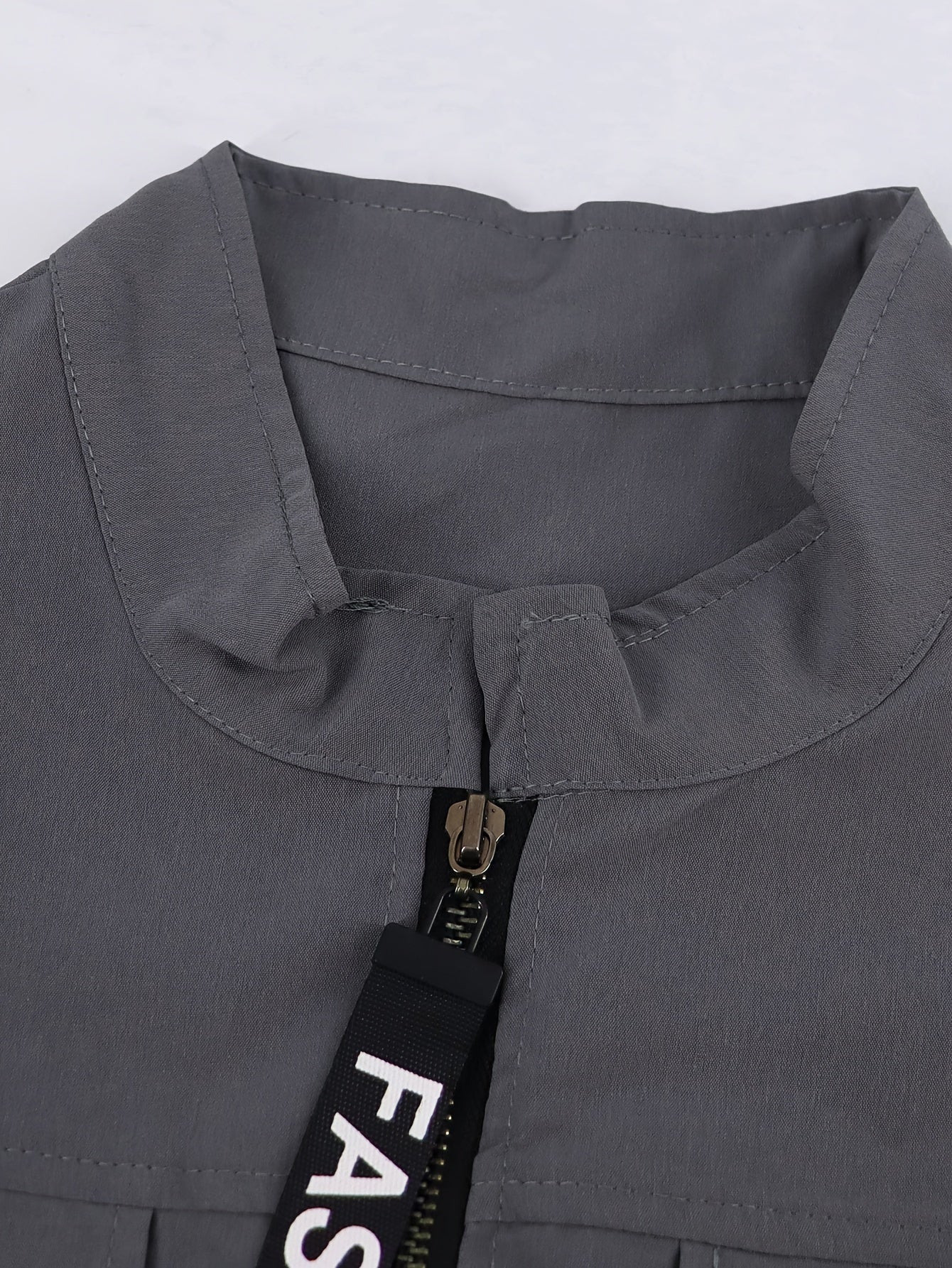 Conjunto de dos piezas con cremallera y diseño direccional – Ropa urbana informal para mujer
