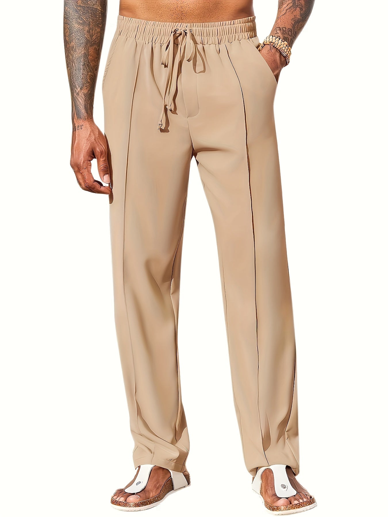 Pantalones casuales de pana para hombre – Corte recto ajustado, antiarrugas