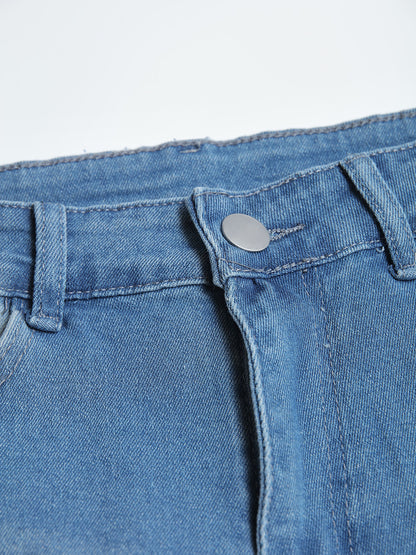 Vaqueros pitillo para hombre – Vaqueros casual ajustados elásticos de mezclilla azul