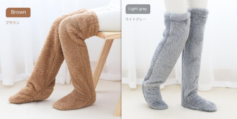 Calcetines largos peludos por encima de la rodilla Loom & Soul™ – Medias unisex cálidas para invierno y para casa