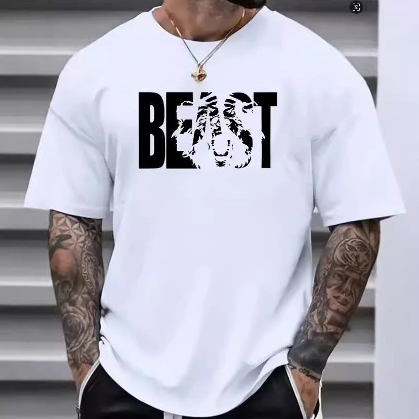 Camiseta retro de algodón para hombre – Manga corta informal de trabajo