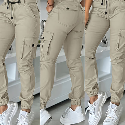 Pantalones cargo de mujer de cintura alta – Pantalones de trabajo elegantes para todas las estaciones