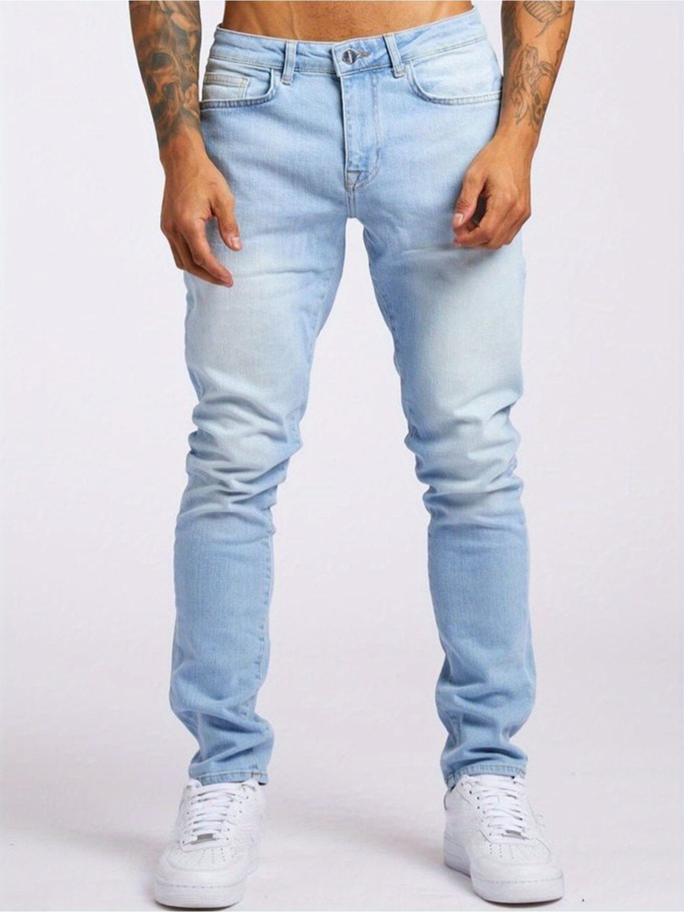Vaqueros elásticos ajustados grises para hombre – Vaqueros transpirables y modernos para todas las estaciones