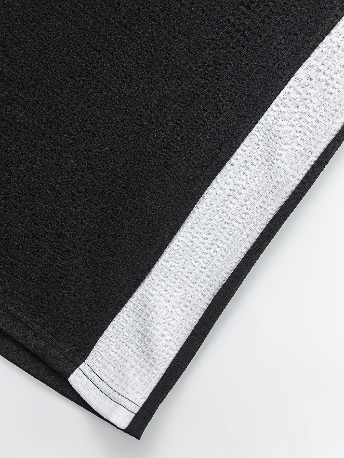 Chemise Henley gaufrée pour homme – Haut boutonnée toutes saisons blanc et noir