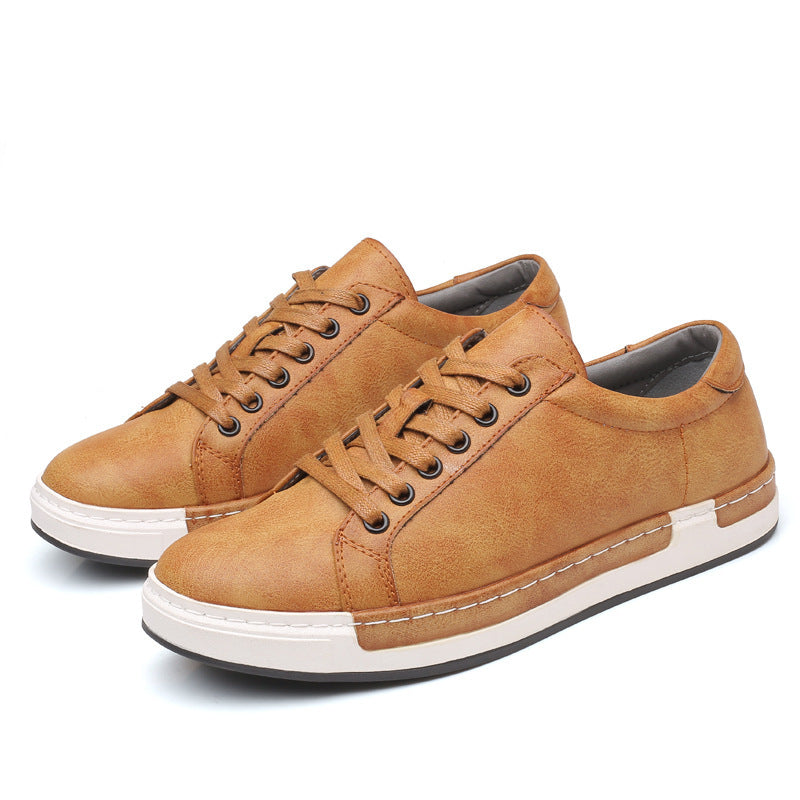 Loom & Soul Zapatos Artesanales de Hombre – Modelo Bajo con Cordones y Talón Plano, Suela de Goma Antideslizante, Interior de PU y Plantilla Acolchada