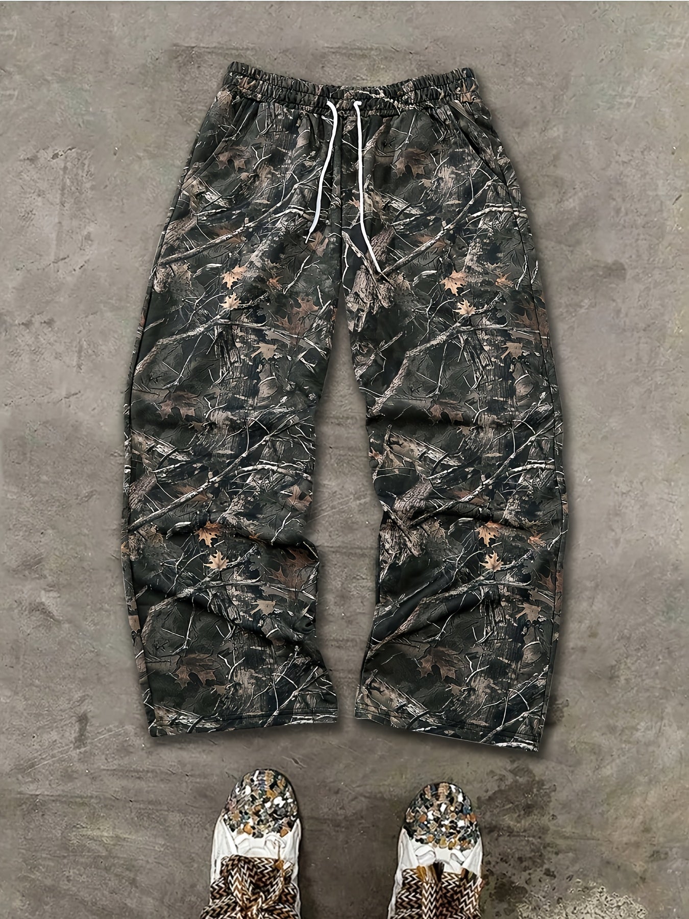 Pantalones deportivos de camuflaje para hombre – Pantalones rectos holgados para exteriores