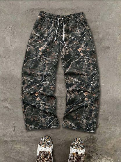 Pantalones deportivos de camuflaje para hombre – Pantalones rectos holgados para exteriores