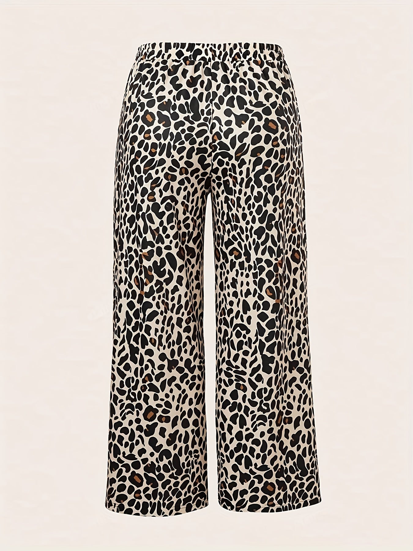 Pantalones Anchos con Estampado de Leopardo para Mujer – Pantalones de Verano Casuales con Cordón