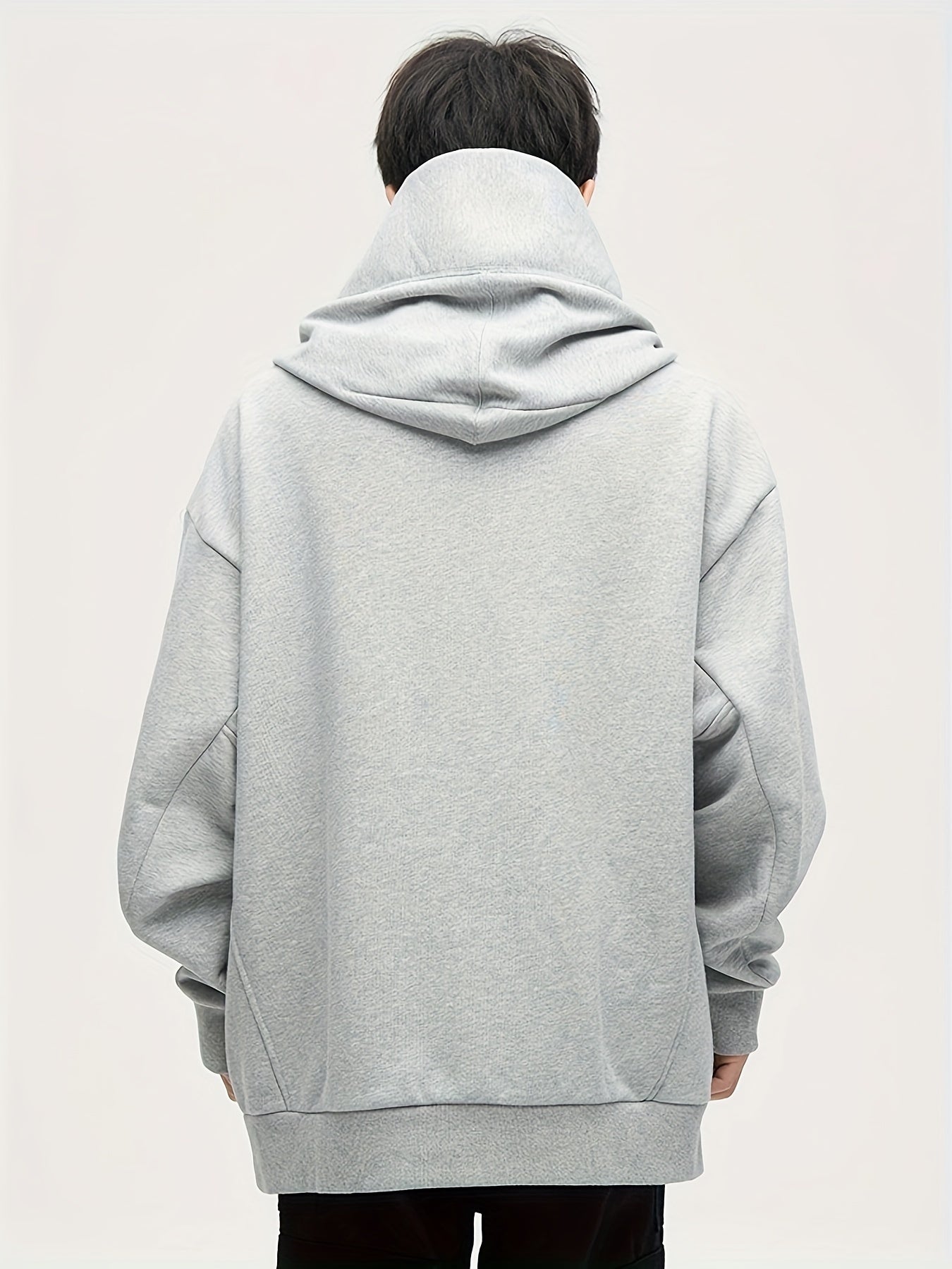 Sweat à capuche ample en peluche pour homme – Pull style ninja streetwear