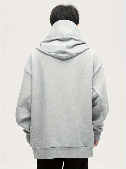 Sweat à capuche ample en peluche pour homme – Pull style ninja streetwear