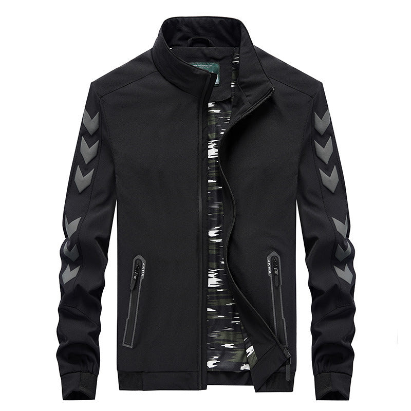 Chaqueta informal de nailon para hombre Loom & Soul - Cortavientos ligero con cremallera para uso diario