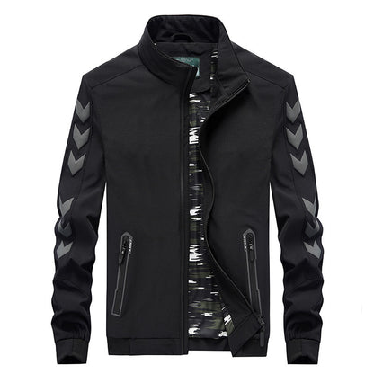 Chaqueta informal de nailon para hombre Loom & Soul - Cortavientos ligero con cremallera para uso diario
