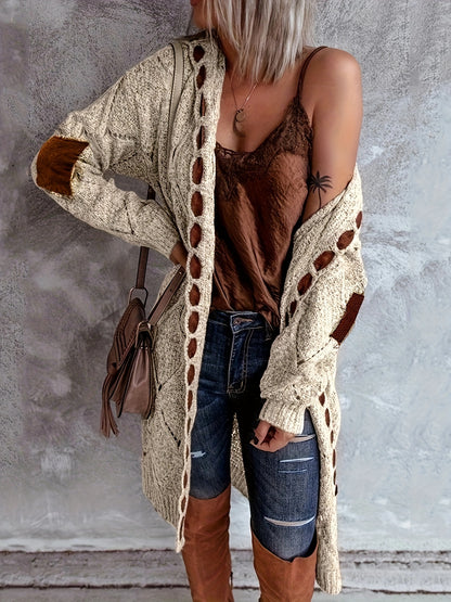 Cardigan ouvert vintage – Pull boutonné en maille douce pour l'automne/hiver
