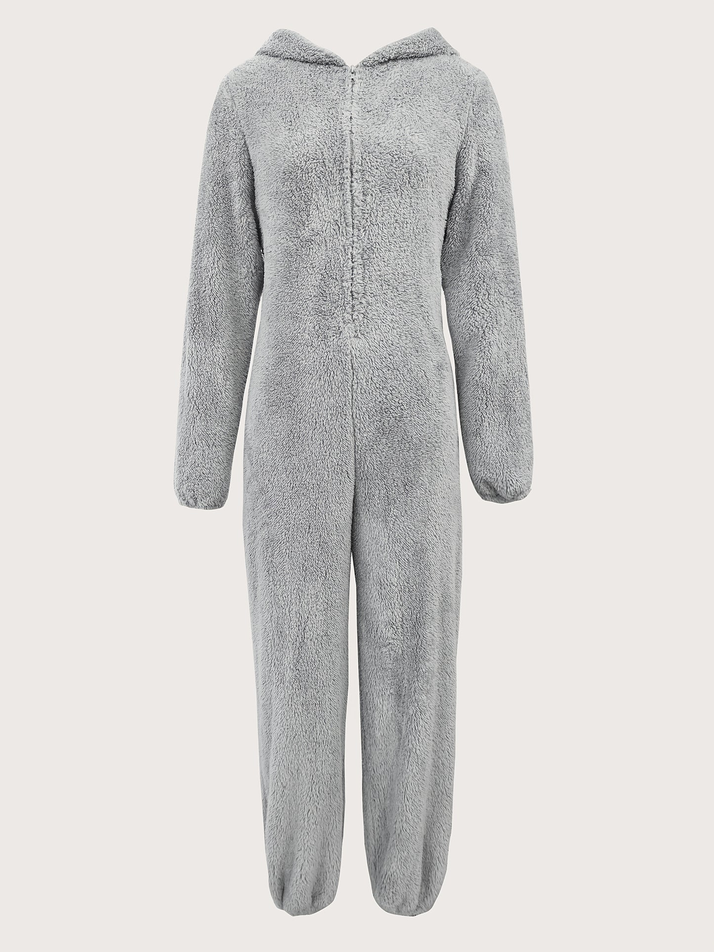 Mono con capucha y cremallera de peluche – Para mujer, cálido y cómodo para otoño/invierno