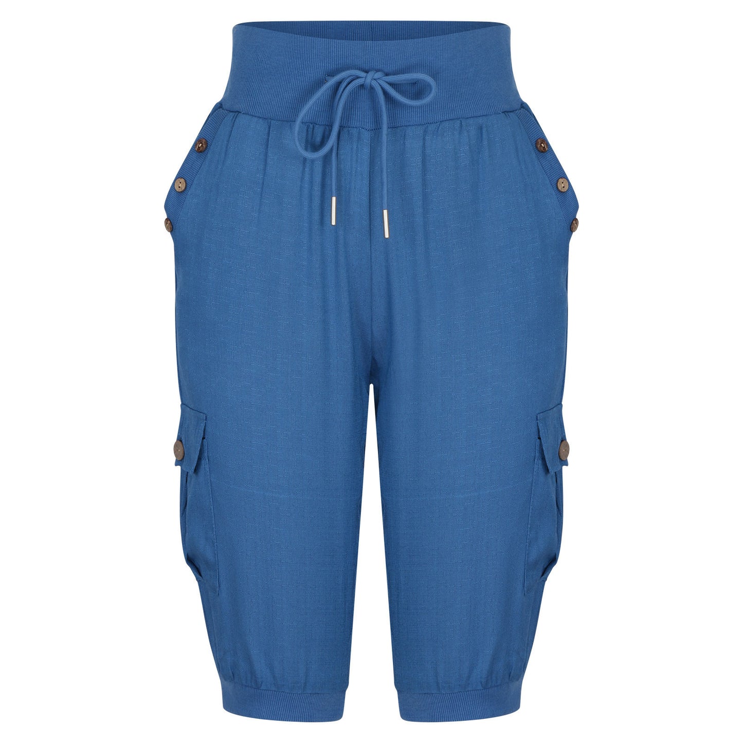 Loom & Soul™ Pantalon Cargo Cropped Femme – Mélange Coton-Lin avec Poches pour un Style Quotidien Sans Effort