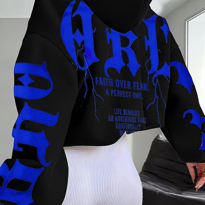 Faith Over Fear Hoodie – Black & Pink Gothic Lettering Loose Fit Sweatshirt