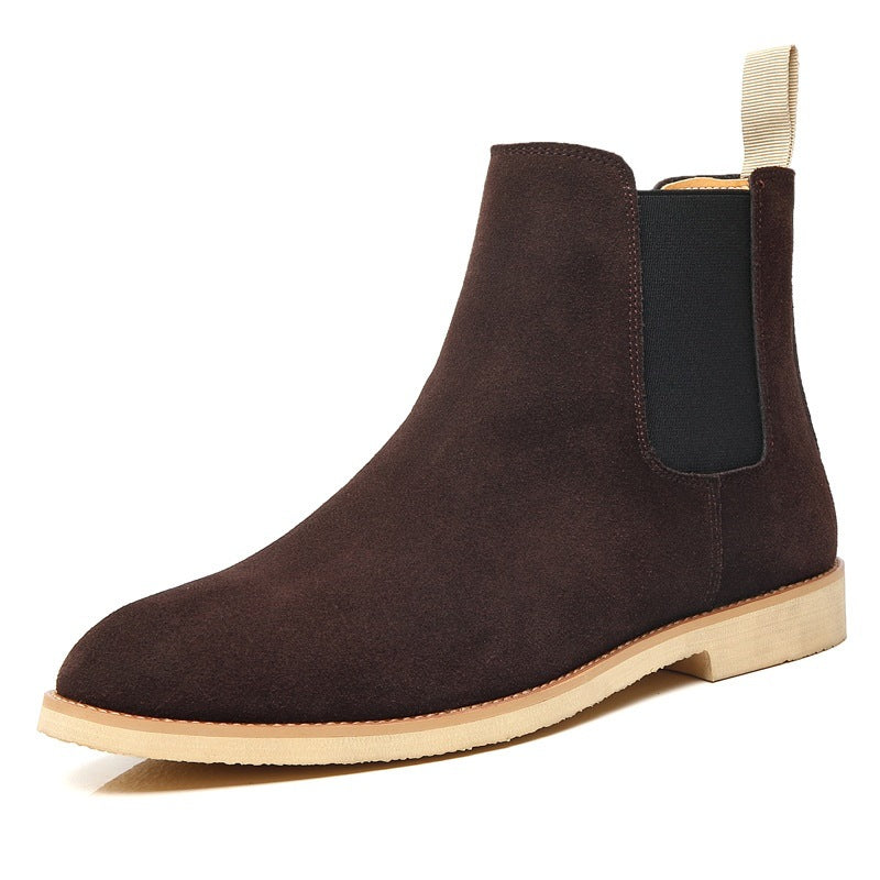 Men’s Suede Chelsea Boots – Classic High-Top Winter Style
