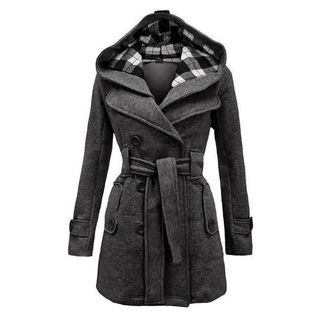 Abrigo de invierno Loom & Soul para mujer – Chaqueta larga con capucha, cálida y gruesa