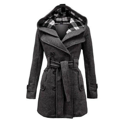 Abrigo de invierno Loom & Soul para mujer – Chaqueta larga con capucha, cálida y gruesa