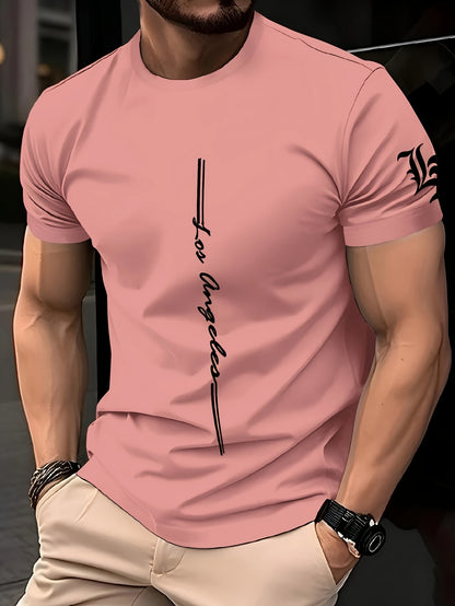 Camiseta con gráfico de Cuatro Ángeles – Camiseta rosa urbana con mensaje