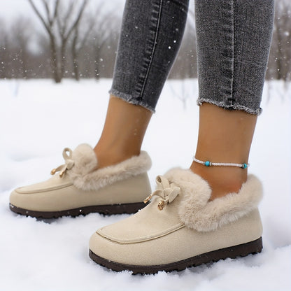Women’s Fleece-Lined Loafers – Warm Slip-On Winter Shoes