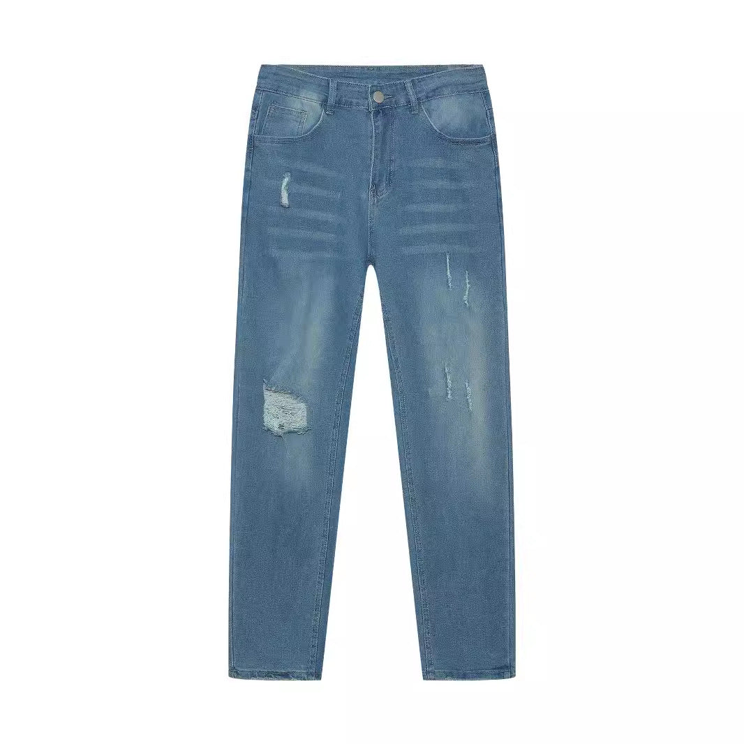 Vaqueros pitillo para hombre – Vaqueros casual ajustados elásticos de mezclilla azul