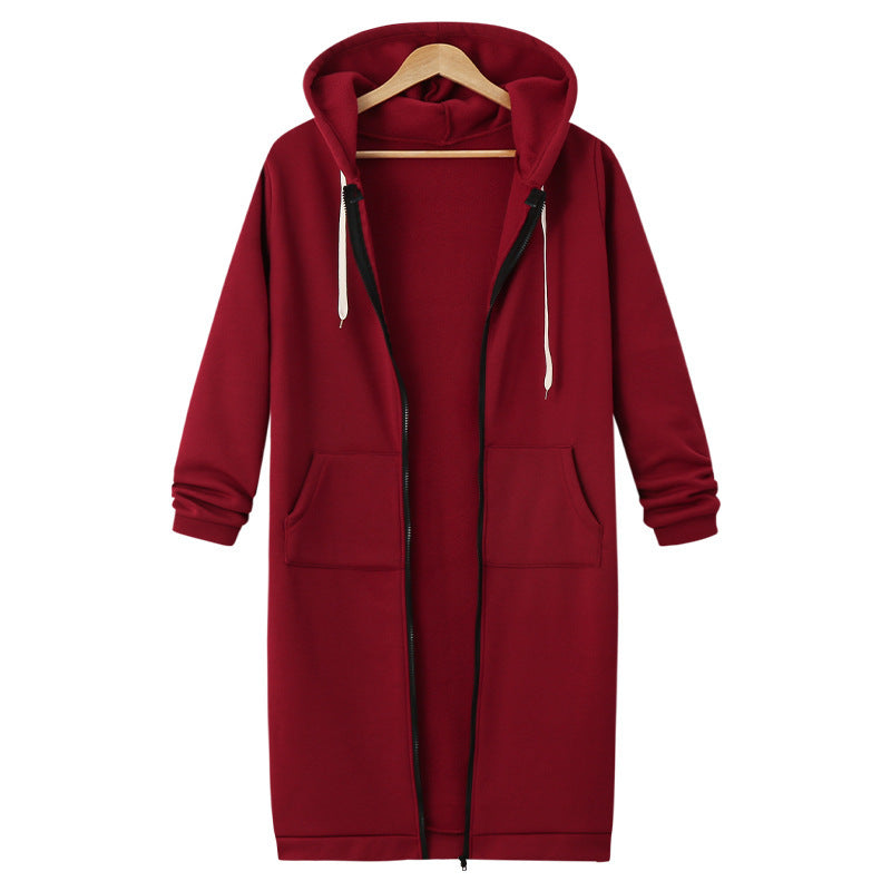 Chaqueta polar con capucha para mujer Loom & Soul – Abrigo largo con cremallera y forro suave, ropa de abrigo casual y cálida