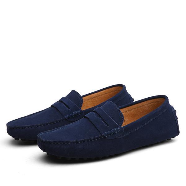 Zapatos Casuales de Piel para Hombre Loom & Soul – Parte Superior de Piel Genuina de Vacuno, Forro de Piel de Cerdo, Suela de Goma Antideslizante, Puntera Redonda, Comodidad sin Cordones